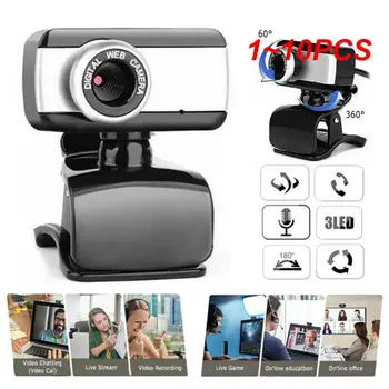 1~10PCS 480P Webcam Tālummaiņas Kamera Ar Mikrofonu, USB 2.0 Web Kamera+Mikrofons CMOS Sensors Bezvadītāja Webcam Desktop/Laptop/GAB.