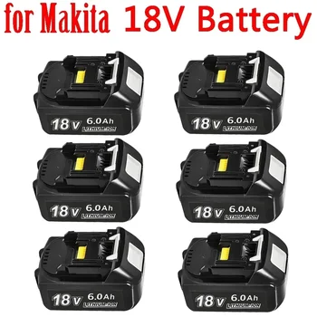 par 18V, Makita 6000mAh Akumulators Uzlādējams elektroinstrumenti Akumulators 18V, makita, ar LED Li-ion Nomaiņa LXT BL1860B BL1860 BL1850