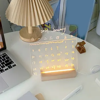 Jaunu Koka Led Lampa Bāze USB Kabeli, Ieslēdziet Nakts Gaisma 3D Dižskābarža Koksnes Led Nakts Lampa Bāze Ilgi, Akrila DIY Koka Lampa Bāze