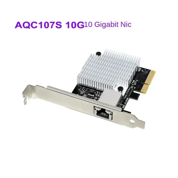 10Gb Ethernet Tīkla Karte BASE-T PCIex4 Vara RJ45, Pamatojoties uz AQC107 Chipset Zema Profila Kronšteins Iekļauts