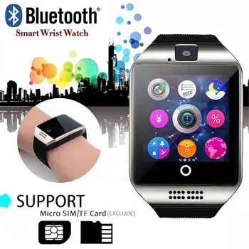 Q18 Smart Skatīties Ar SIM Karti, Bluetooth Zvanu Saistīti Sieviešu rokas Pulkstenis Vīriešiem Sporta Pedometrs Pulkstenis Smartwatch Whatsapp Facebook