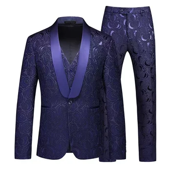 Balta melna tumši zila 2piece Pilns komplekts, Elegants Tērps Vīriešu Kāzu Uzņēmējdarbības Kleita, Mētelis+Bikses Modes Slim Fit plus lieluma 7XL