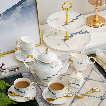 Japāņu Kaula Porcelāna Kafijas, Tējas Komplekts Pēcpusdienas Tēja Kafijas Tasi Šķīvītis Komplekts Dāvanu Kastē Gaismas Luksusa Mājas Keramika Drinkware Ornaments