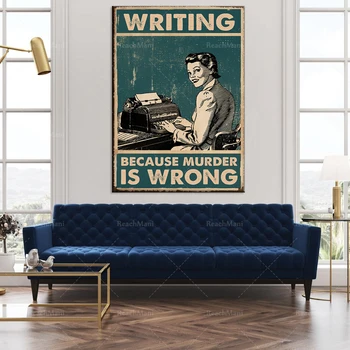 Rakstāmmašīnu meitene rakstīšanas, jo plakāts biroja mājas dzīvi apdare plakāts