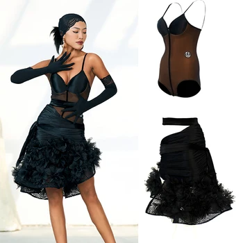 2023 High-End latīņu Deju Konkurss Apģērbi Sievietēm Sexy Bodysuit Pārsējs Svārki Uzvalks Pieaugušo Tango, latīņamerikas Deju Kleita DN15013