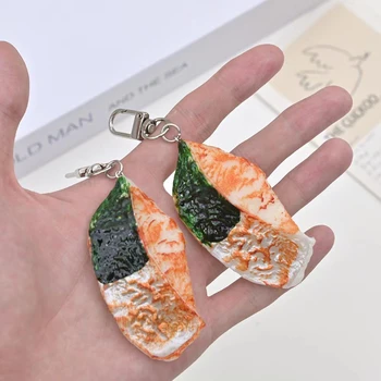 Imitētu zivs gabalus taustiņu ķēdi, jauns modes PVC pārtikas studentu radošo grāmatu hartas auto kulons modelis llaveros rotas Sievietēm