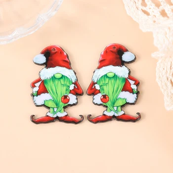 8Pcs Ziemassvētku Piekariņi Radošo Akrila Gnome Kulons Jewlery Konstatējumi Par Kaklarota Keychain Diy Pieņemšanas