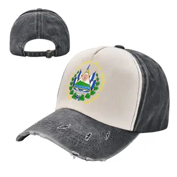 Emblēmu El Salvador Krāsu Pretbloķēšanas Problemātisko Beisbola Cepure Tētis Cepures, Vīriešu, Sieviešu Vintage Mazgātas Kokvilnas Trucker Regulējams Dāvanu