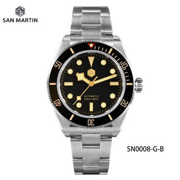 San Martin SN0008-G-B Vintage BB58 40mm Luksusa Vīriešiem Diver Watch NH35 Kustības Automātisko Top Zīmolu Uzņēmējdarbības rokas Pulkstenis Sapphire