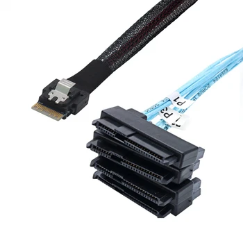 Izturīgs darbības PCIE Slimline SAS 4.0 38pin SFF-8654 4.i, lai SFF-8482 serveri kabeli