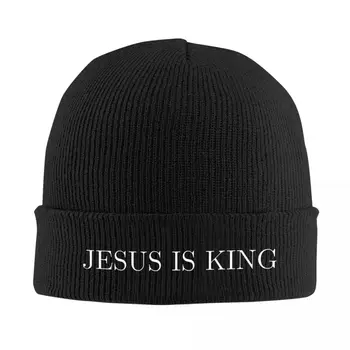 Jēzus Ir Ķēniņš Adīt Cepuri Beanies Rudens Ziemas Cepures Silts Modes Vāciņi Vīrieši Sievietes