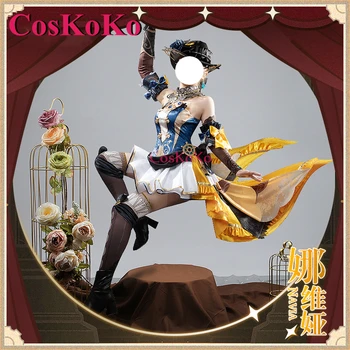 【Pielāgota] Aicina CosKoKo Navia Cosplay Spēle Genshin Ietekme Tērpu Modes Salds Cīnītos Pret Vienotu Halloween Puse Lomu Spēlē Apģērba