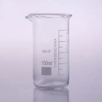 100ml Garš Veidā Vārglāzē Ķīmijas Laboratorijas Borsilikāta Stikla Caurspīdīgs Vārglāzē Sabiezējumu ar snīpi
