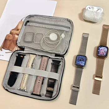 Watchband Par Apple iWatch Daudzfunkciju Ceļojumu Maisiņš Lodziņā Gadījumā Portatīvie Skatīties Siksna, Uzlādes Kabelis Organizators Band Uzglabāšanas Maiss
