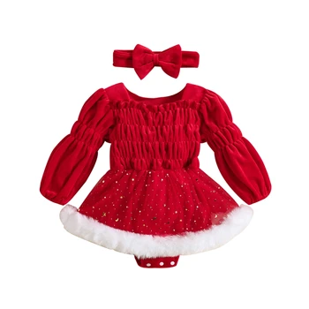 Baby Girl Halloween Drēbes Ķirbju Apģērbs Ar Garām Piedurknēm Ķirbju Romper Kleita Ziemassvētku Bērnu Drēbes Meitenei