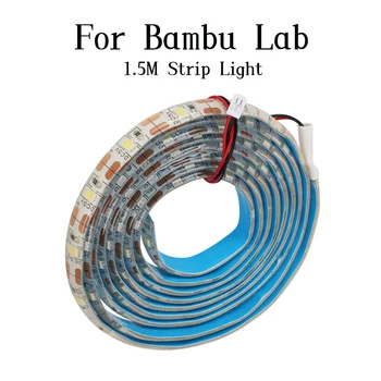 LED Gaismas Sloksne 5V 150cm LED Lampas Bambu Lab P1P 3D Printera Daļas Ūdensdrošs LED Gaismas Josla Bambulab p1p