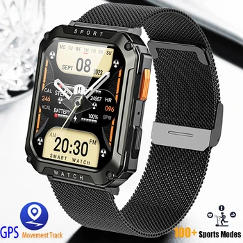 2023 Jaunu Brīvdabas Militārā Smart Skatīties Vīrieši Bluetooth Zvanu Smartwatch GPS Sporta Ūdensizturīgs Ftiness tracker Skatīties Huwei Xiaomi