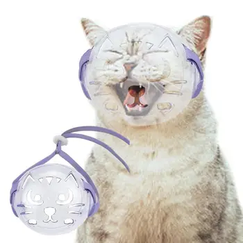 Kaķis Purnu Pet Kapuci Mutes Aizsargs Vāciņš Suņu Un Kaķu Kopšanas Seglu Pārredzamu Elpojošs Pet Groomer Palīgi Instrumenti Vidēja