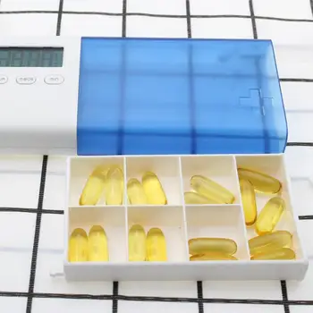 Pill Box Medikamentu Uzglabāšanas Kaste Elektronisko Laiks Atgādinājums Medicīna Kastes Trauksmes Taimeris Tabletes Organizators Tableti Zāles Tvertne