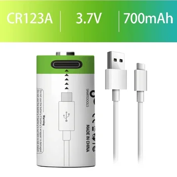 Cr123a 3,7 v, USB uzlādējams litija-jonu akumulators CR17345 ātrās uzlādes lāzera rādītājs LED lukturīša akumulators+c kabeli