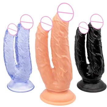Dubultā Dildo piesūcekni Sieviešu Dzimuma Veikals Pieaugušo Seksa Rotaļlietām Dubultā Dzimumlocekļa Erotiska Dick Anālais Plug Butt Plug Seksa Produkti Phallus18