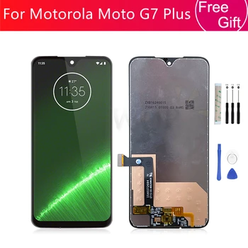 Par Motorola Moto G7 Plus LCD Displejs, Touch Screen Digitizer Montāža XT1965 Ekrāna Rezerves Daļas