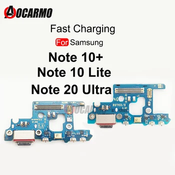 USB Ātrās Uzlādes Port Savienotājs Mic Valdes Flex Kabelis Samsung Galaxy Note 10 Plus Lite 20 Ultra 20U 10+ N9750 Nomaiņa