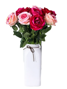 Imitācija flannelette viltus rozes ziedu kāzu svinības rokas ziedu dzīvojamā istaba guļamistaba fotogrāfija dekoratīvi ziedu