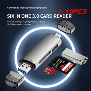 1~10PCS RYRA 6 In1 Portatīvo USB2.0 Karšu Lasītājs Adaptera Atmiņa Universālā OTG TF/SD atmiņas Kartes Par DATORU, Portatīvo datoru Piederumi Smart Atmiņa