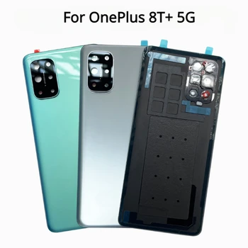 Par OnePlus 8T+ 5G Akumulatora Vāciņu Atpakaļ Stikls Aizmugures Durvis Mājokļu Panelis Gadījumā Nomaiņa Viens Plus 1+ 8T 8 T Objektīvs