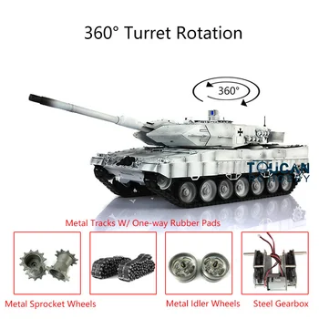 1/16 HENG LONG 7.0 Leopard2A6 RTR RC Tanku 3889 W/ 360 Tornītis Metāla Dziesmas Tālvadības Auto TH17630-SMT4