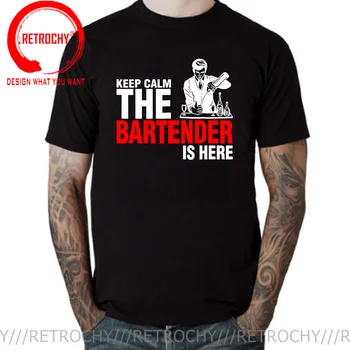 Smieklīgi Saglabāt Mieru Bārmenis Ir Šeit, T Krekls Vīriešu Unisex Grafiskais Modes Jauns Kokvilnas Dzimšanas dienas Dāvanu Īsām Piedurknēm O-veida Kakla HipHop T-krekls
