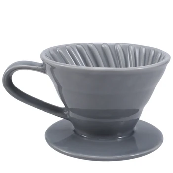 Par KOONAN 1 Gab Keramikas Roku Brūvēt Kafijas Filtru Kausa Mājsaimniecības Ierīces Kafijas Pārlejiet Kafiju Stāv Pelēks I