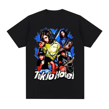 Tokio Hotel T Krekls Vācija Alternatīvā Roka Emo Punk Grupa T-krekls Vīriešu Modes Hip Hop Vintage Īsām Piedurknēm Lielgabarīta T-krekli