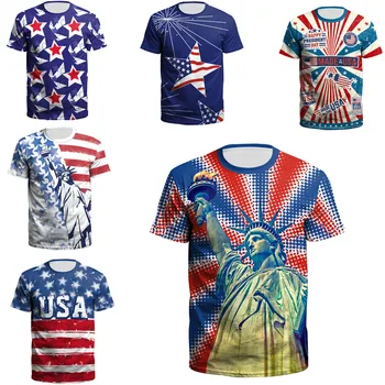 2023 Vasaras Neatkarības Diena 3D Digitālā Druka Īsām piedurknēm T -krekls Vīriešu Super Apģērbu Pastāvīgu Sporta Bērnu Augšu