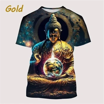 Budistu Modes 3d Grafikas T Krekli Sakiamuni Buda Modelis T Krekls Vīriešiem Gadījuma O Apkakli, Īsām piedurknēm Streetwear Topi, t-veida