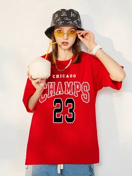 Čikāgas Elizejas 23 Zīmolu T-Krekli Sieviešu Modes Ikdienas Drēbes O-Veida Kakla Lielgabarīta Brīvs T Krekls Augstas Kvalitātes Kokvilnas Ar Īsām Piedurknēm
