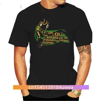 Es Esmu Loki Asgard T Krekls, T-Veida Krekls Tendence Fit Apaļu Kakla Pavasara Modes Projektēšana Vintage Krekls