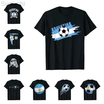Argentīnas Futbola Bumbu Argentīnas Futbola Fanu 100% Kokvilnas T-Krekls Vīriešiem Sievietēm Unisex T Krekls Topi