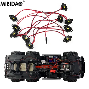 MIBIDAO RC Automašīnu Riteņu Uzacu Gaismas 4/8/10 LED Šasijas Gaismas 1/10 TRX4 TRX6 Apdares Daļas,