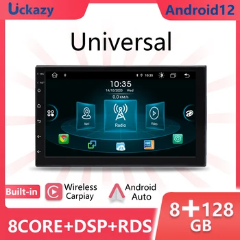 Uckazy 1 Din Auto Radio Android 12 Auto Multimedia Player Universālas Stereo Radio, GPS Navigācija, Audio Head Unit Bezvadu Carplay
