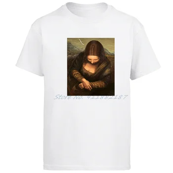 Monalisa Mona Lisa Painture smieklīgi grafikas t krekli, t-veida Topi Vasaras Harajuku lielajam t-krekli Elpojošs drukāšanas Vīriešu apģērbs