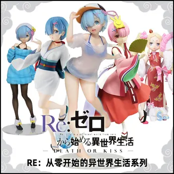 20mm oriģināls Japāņu anime attēls Re:Dzīve citā pasaulē no nulles Ram/Rem/Emīlija rīcības attēls kolekcionējamus modelis rotaļlietas