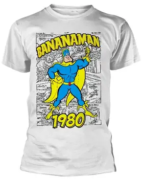 Beano Bananaman '1980 Plakāts' (Balts) T-Krekls - NEW & OFICIĀLAIS!