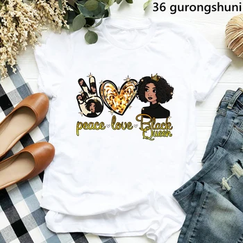 Mieru, Mīlestību, Black Queen Grafiskais Izdrukāt Tshirt Sieviešu Apģērbu Smieklīgi Melanīna Poppin T Krekls Femme Vasaras Īsām Piedurknēm T-Krekls