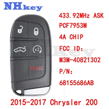 NHKEY M3N-40821302 68155686AB Keyless Smart Auto Atslēgu 433MHz PCF7953M 4A Mikroshēmu 2015 2016 2017 Chrysler 200