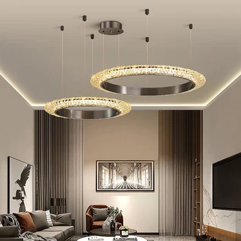 Jaunais LED gredzens, lustras, lai dzīvojamā istaba guļamistaba dekori apgaismojums zelta/melnā sala apgaismojums Ziemeļvalstu mūsdienu gaismas