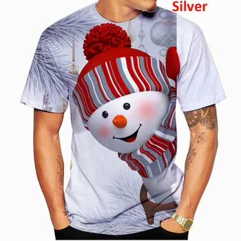 Ziemassvētku Apģērbu Jauno Modes Unisex Ziemassvētku Digitālā Druka Pusaudžu Īsām Piedurknēm Gadījuma T-krekls Plus Lieluma