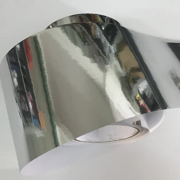 10cm platums Premium Chrome Mirror Sudraba Vinila Ietīšana Līmi Auto Uzlīme Decal Filmu