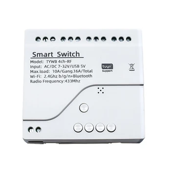 Tuya Smart Wifi Mehānisko Slēdzi RF Modulis 433 Radio Tālvadības 4CH Novietojot Pārraidi Alexa, Google, Home, 4CH